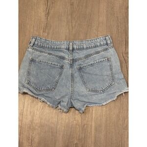 GARAGE DENIM Classic Cut Offs Light Wash Distressed Denim Shorts Womens